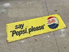 Say Pepsi Please vintage sign
