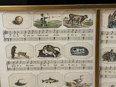 Framed "The Musical Alphabet" Ethan Allen