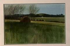 Pasture scene print, artist signed, Jack O'Hara