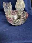Mikasa lead crystal bowl, decanter 15 1/2" T