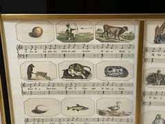 Framed "The Musical Alphabet" Ethan Allen