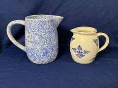 Spongeware pitcher 8 1/2" T