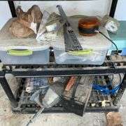 Plastic shelf and contents