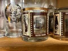Assortment of glassware, Movie Star HiBall glasses