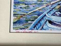 Framed and matted print, 16 1/2" W x 13 1/4" T