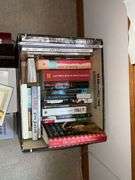 Assortment of books, Italian, dictionary, genealogy books, Holy Bible