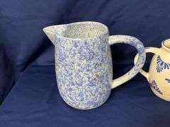 Spongeware pitcher 8 1/2" T