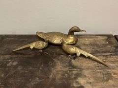 Brass duck, male & female pheasants