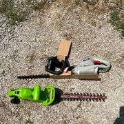 Craftsman 20" electric hedge trimmer, Green Works 18" electric hedge trimmer