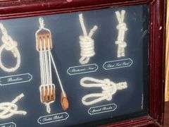 Framed 12" W shadow box, tied knots