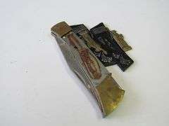 Motorcycle themed knife, sharpener, Bat Materson knife, bald eagle-handle knife