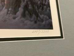 "A Christmas Embrace" No. 2487/3300 by Jesse Barnes, framed and matted