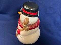 Holiday Time Snowman cookie jar