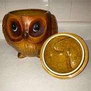 Owl cookie jar, small chip on base, 9 1/2" T