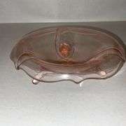 Three-footed pink candy dish