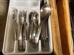 Assortment of flatware, knives