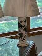 Pair of porcelain lamps with ivy motif, 1950's