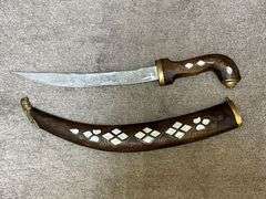 Decorative sword with wood scabbard