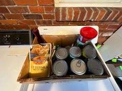 Assortment of canned goods and food stuff
