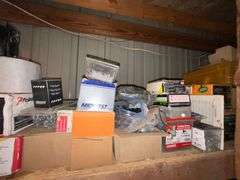 Top shelf contents, nails, door hardware and locksets