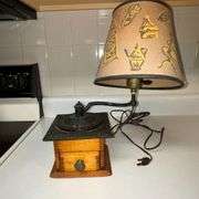 Coffee grinder converted to a lamp