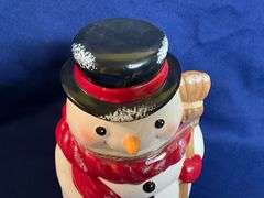 Holiday Time Snowman cookie jar