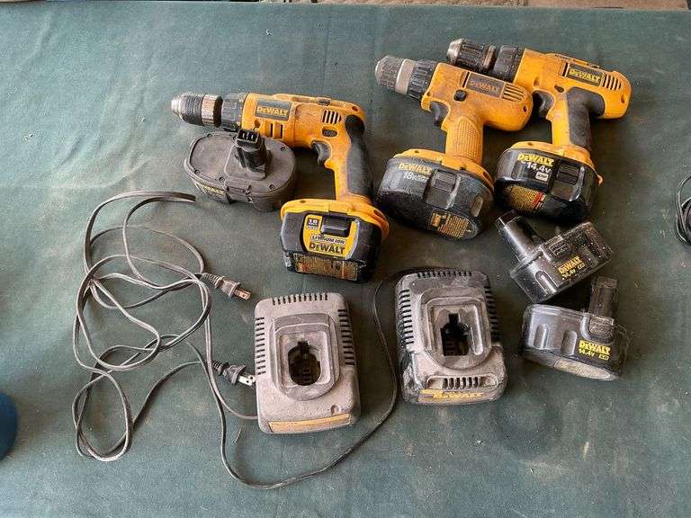 3 DeWalt drills, DW998, DW929, DW990 image