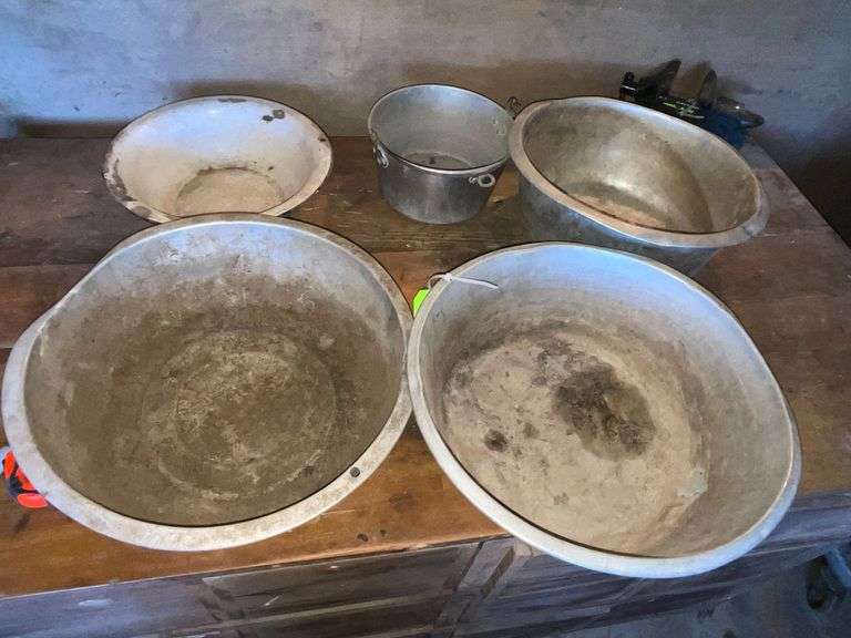 3 large aluminum bowls image
