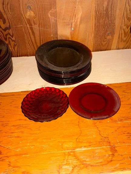 Ruby Red plates, up to 8" W. image