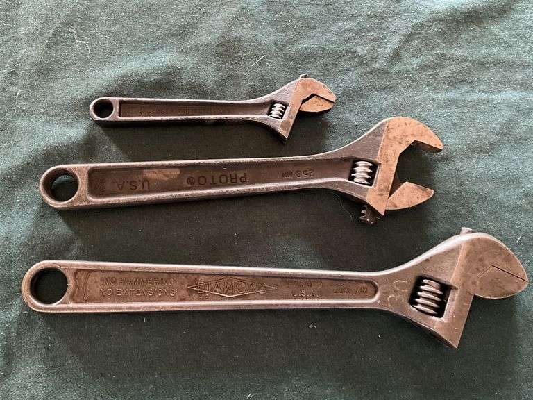 Diamond, Proto, & Crescent adjustable wrenches image