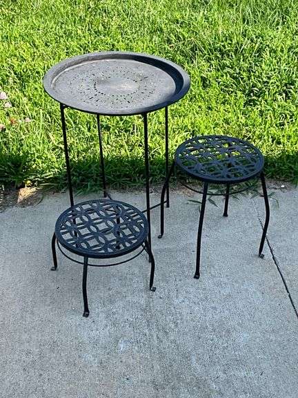 Trio of plant stands image