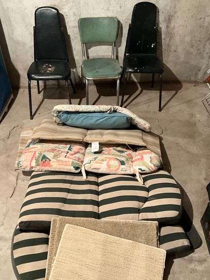 Vintage metal kitchen chair, 2 black metal chairs image