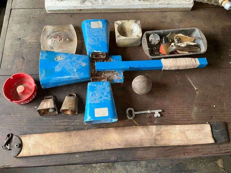 Bells, razor strap, keys, ash trays, etc. image