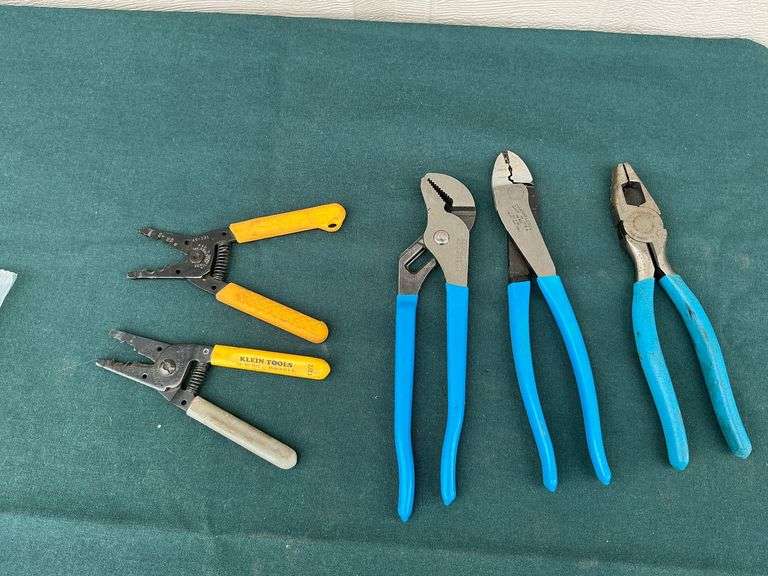 Channellock pliers, adjustable pliers, Klein wire strippers image