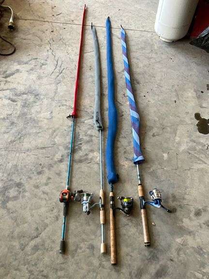 4 rods and reels with covers image