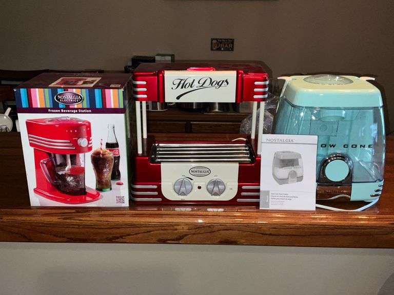 Nostalgia snow cone party station, hot dog cooker image