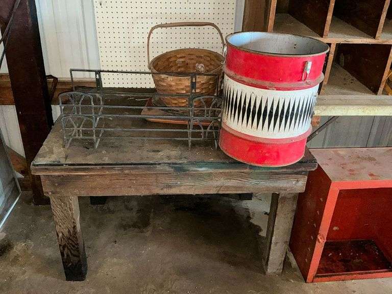 Wooden shelving, table 44" L x 34" D x 28" T image