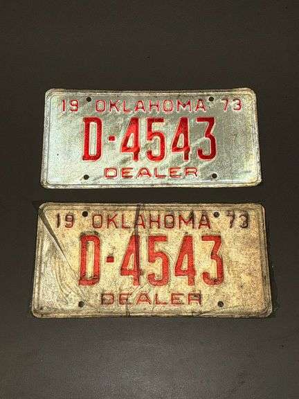 1973 Oklahoma dealer plates. image