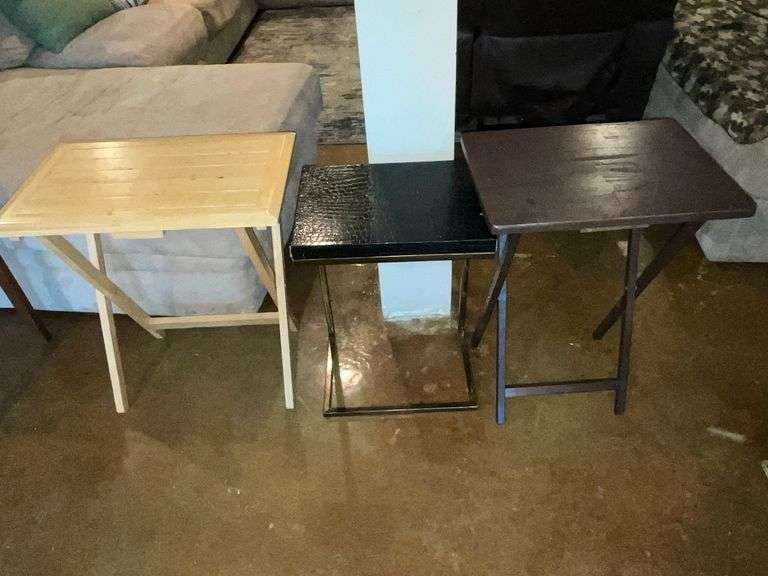 2 folding wooden TV trays image