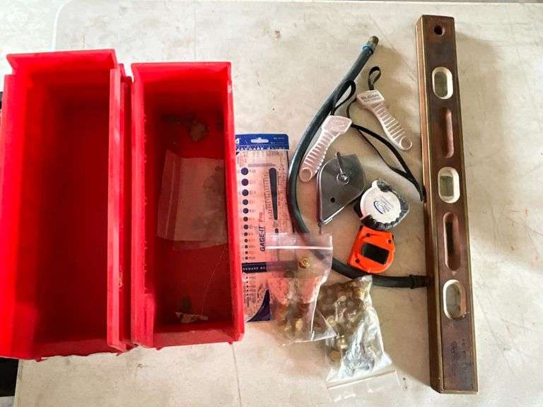 American 2' Level, tape measure, brass fittings image