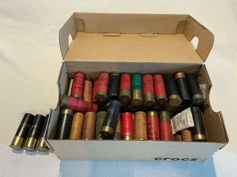 Assorted shotgun shells, mostly 12 gauge image