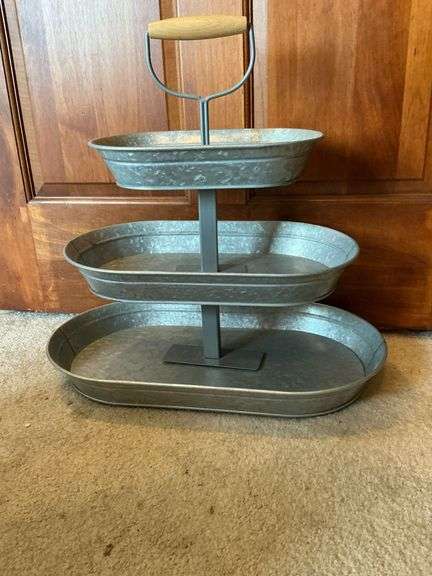 Three tiered galvanized tower image