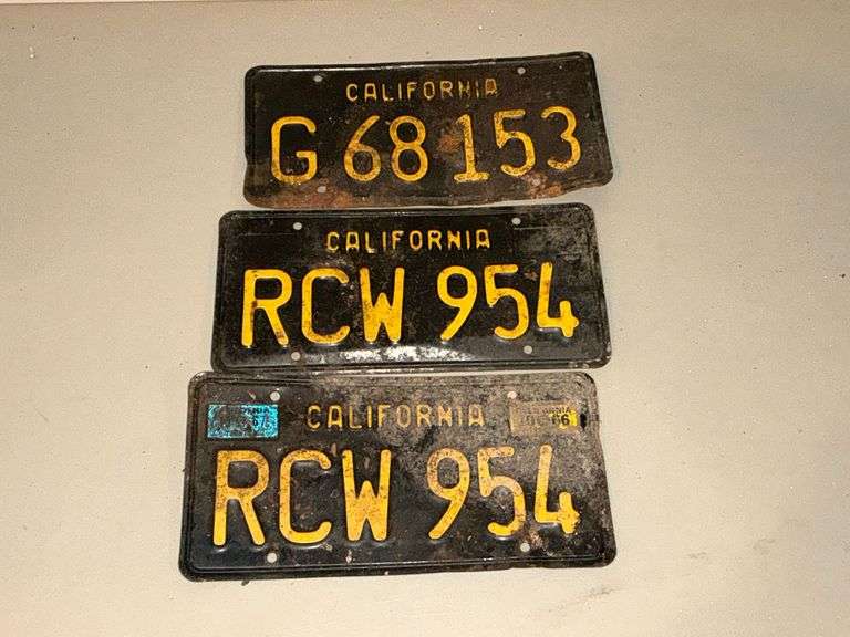 3 California black license plates image