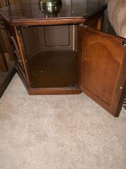 Pair of end tables with storage image