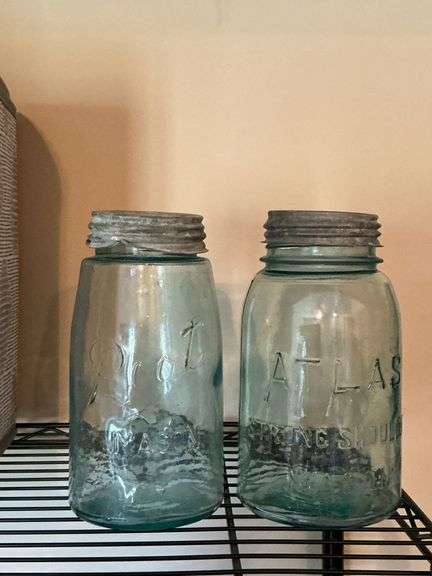 Atlas and Root mason jars with zinc lids image