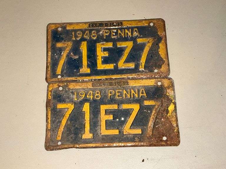 Pair of 1948 Pennsylvania license plates image