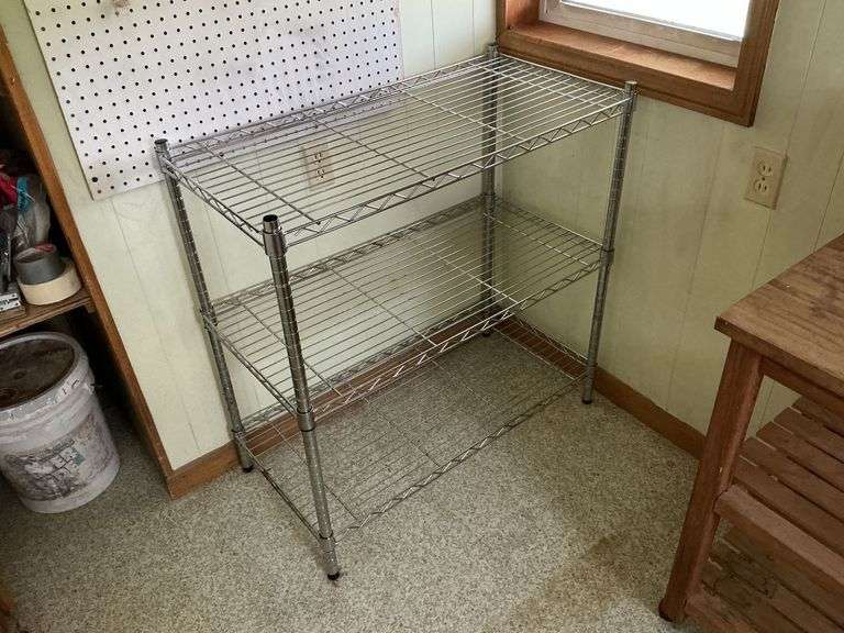 Metal shelf, adjustable shelves, 36" W x 18" D x 37" T. image