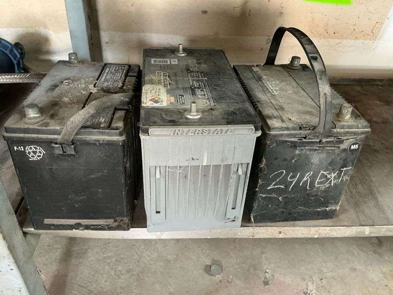 3 automotive batteries for salvage. image