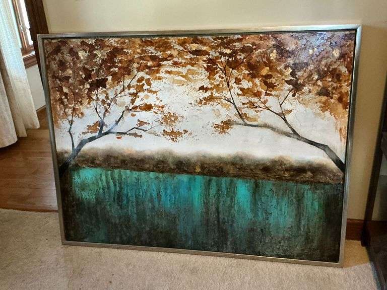 Metal framed oil on canvas print image