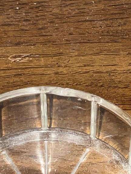 Hickok ashtray with pewter cover, chip on glass rim image